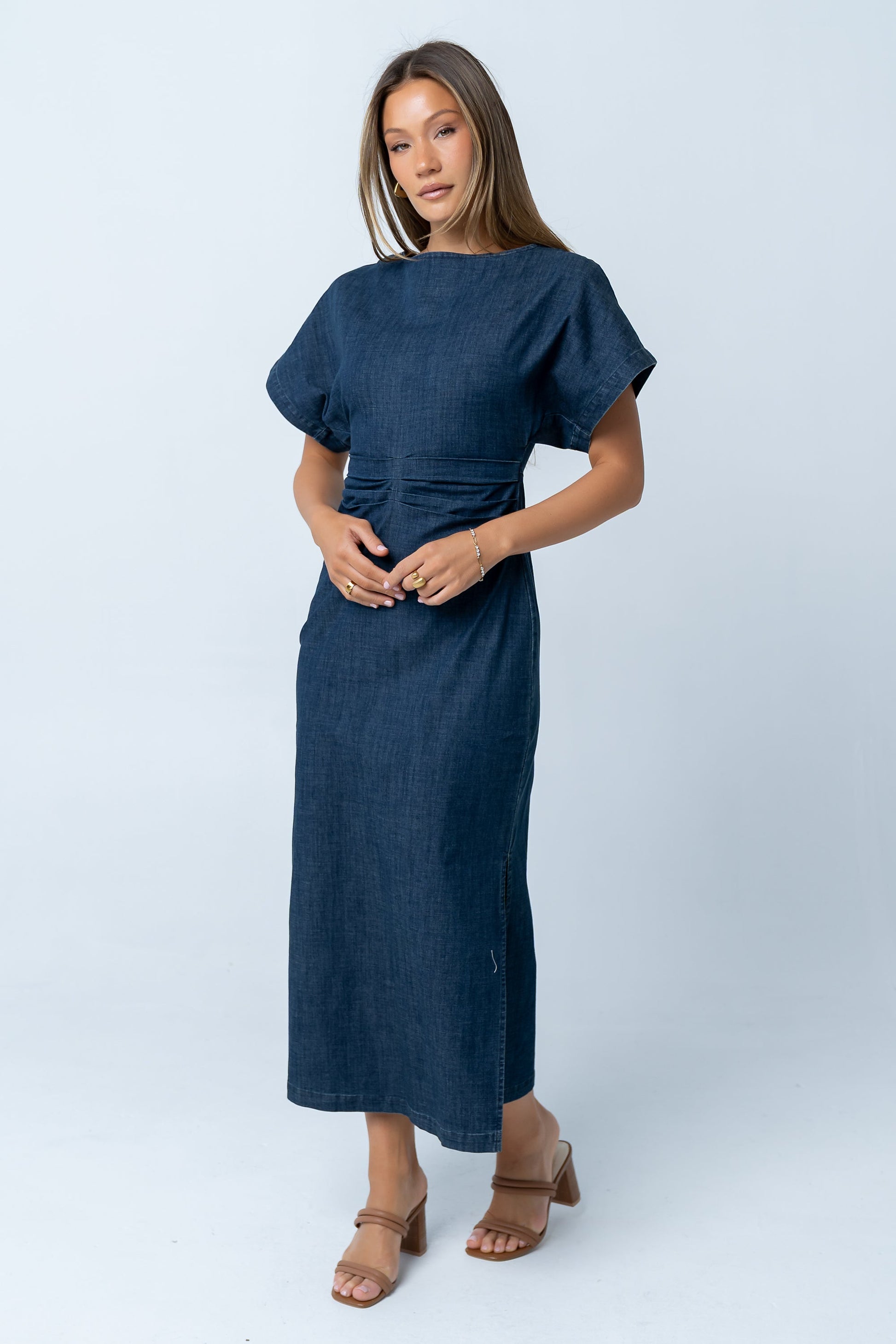 Jeanie Pleated Maxi Dress