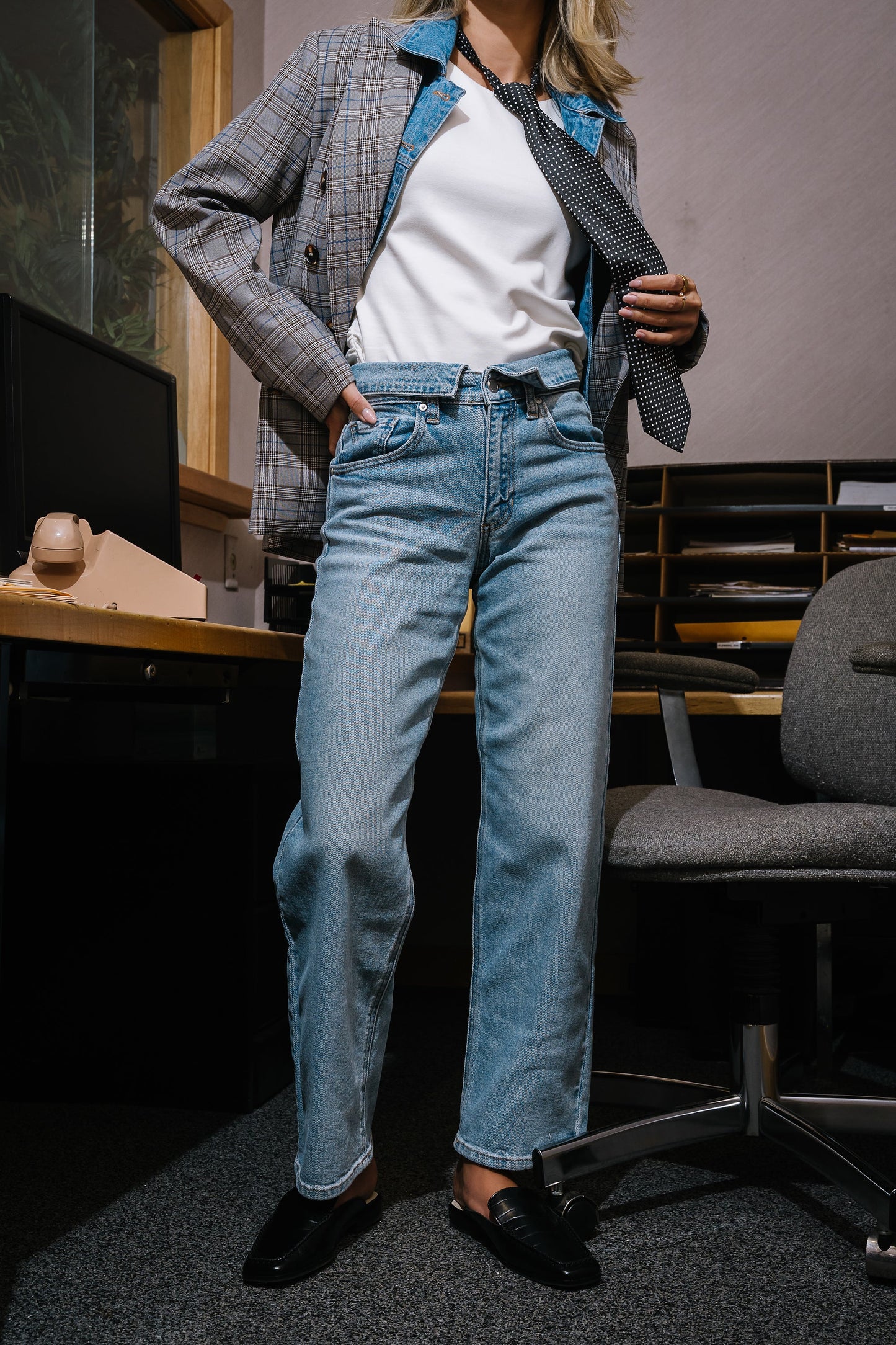 Karina Folded Straight Leg Jeans