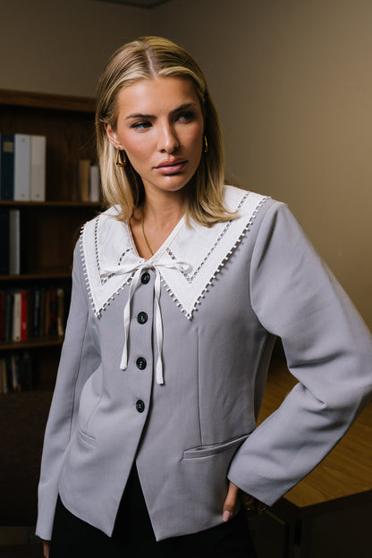 Kalani Collared Blazer in Grey