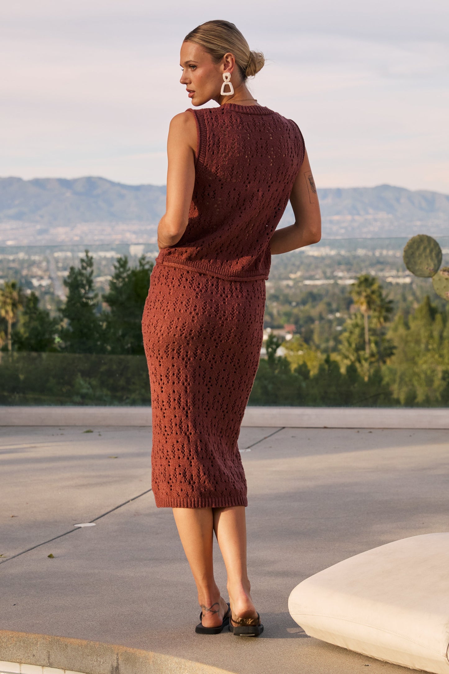 Joana Knit Skirt in Marsala