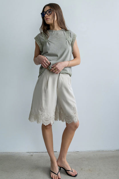 Maisey Embroidered Top in Green