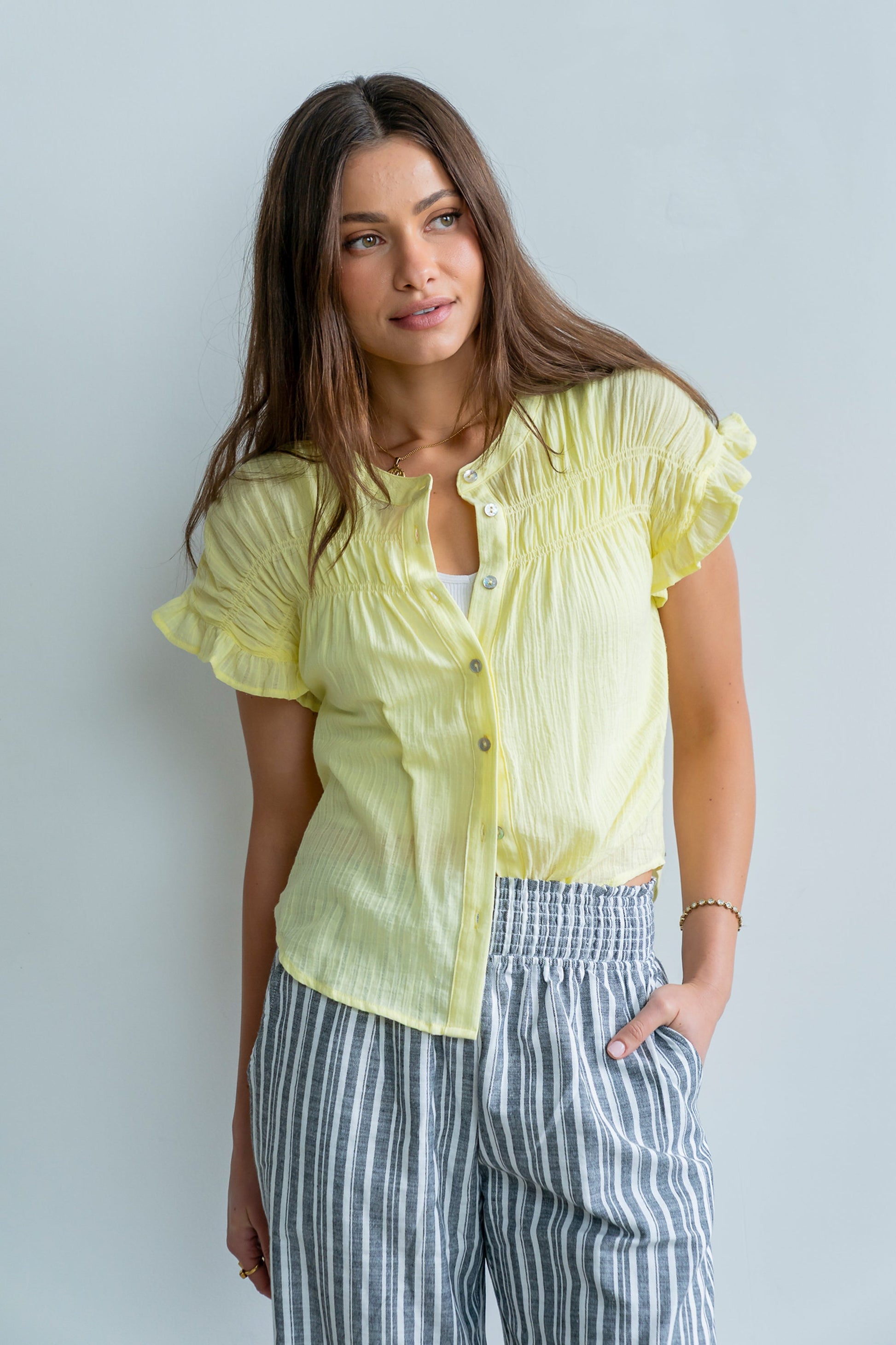 Kaytee Striped Top in Yellow