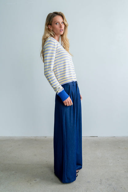 Kailey Striped Cardigan in Yellow
