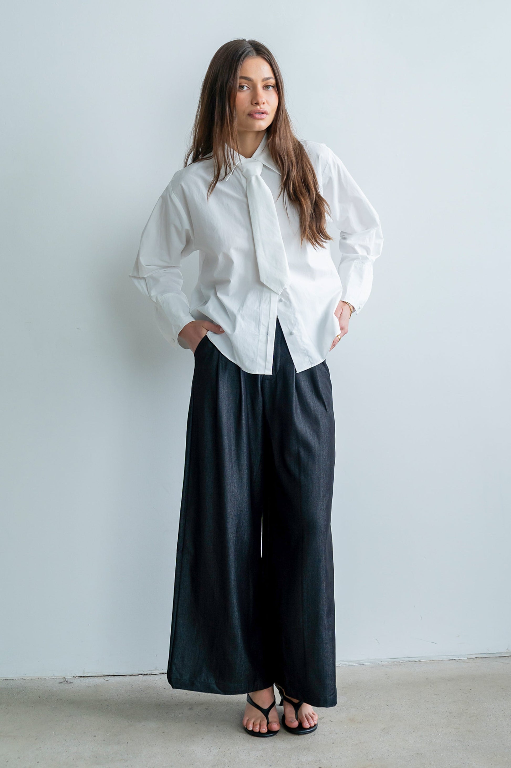 Joey Pleated Pants in Black