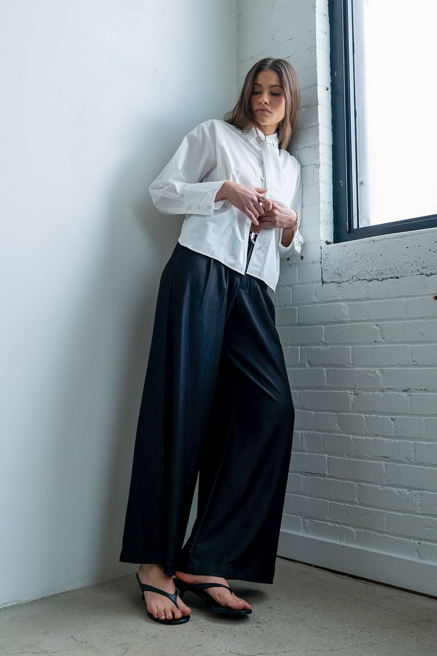 Joey Pleated Pants in Black