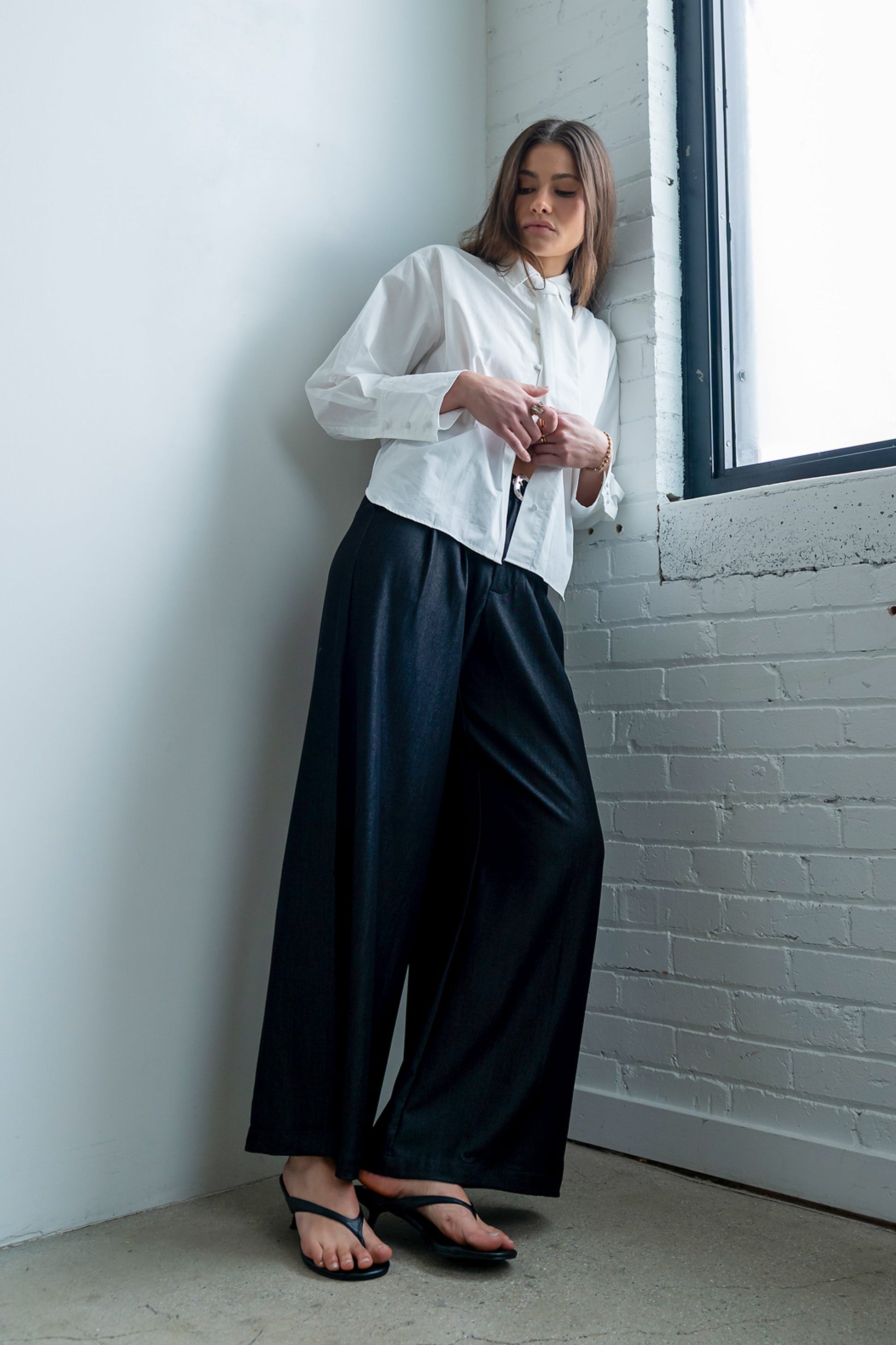 Joey Pleated Pants in Black