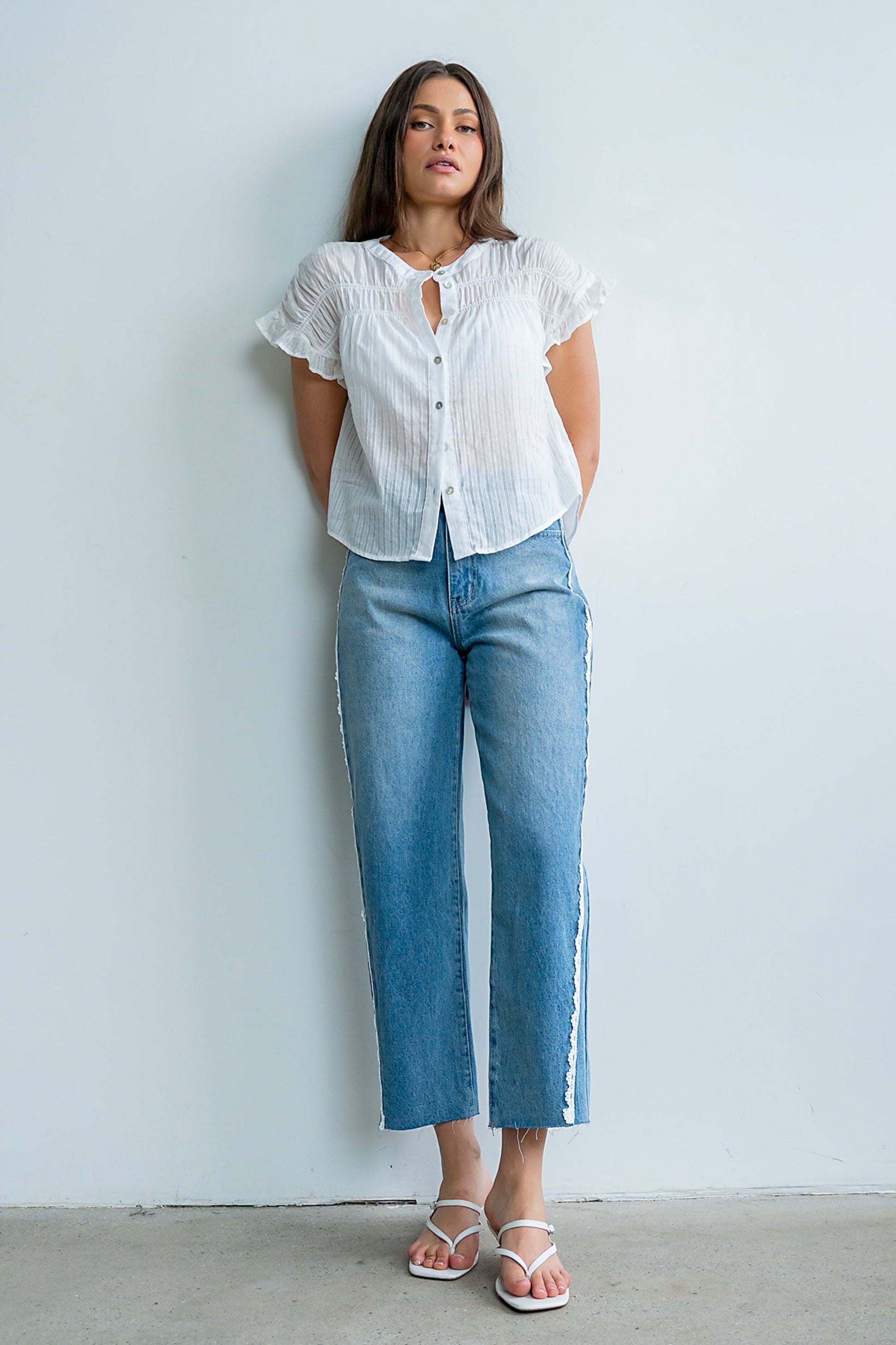 Kaytee Striped Top in White