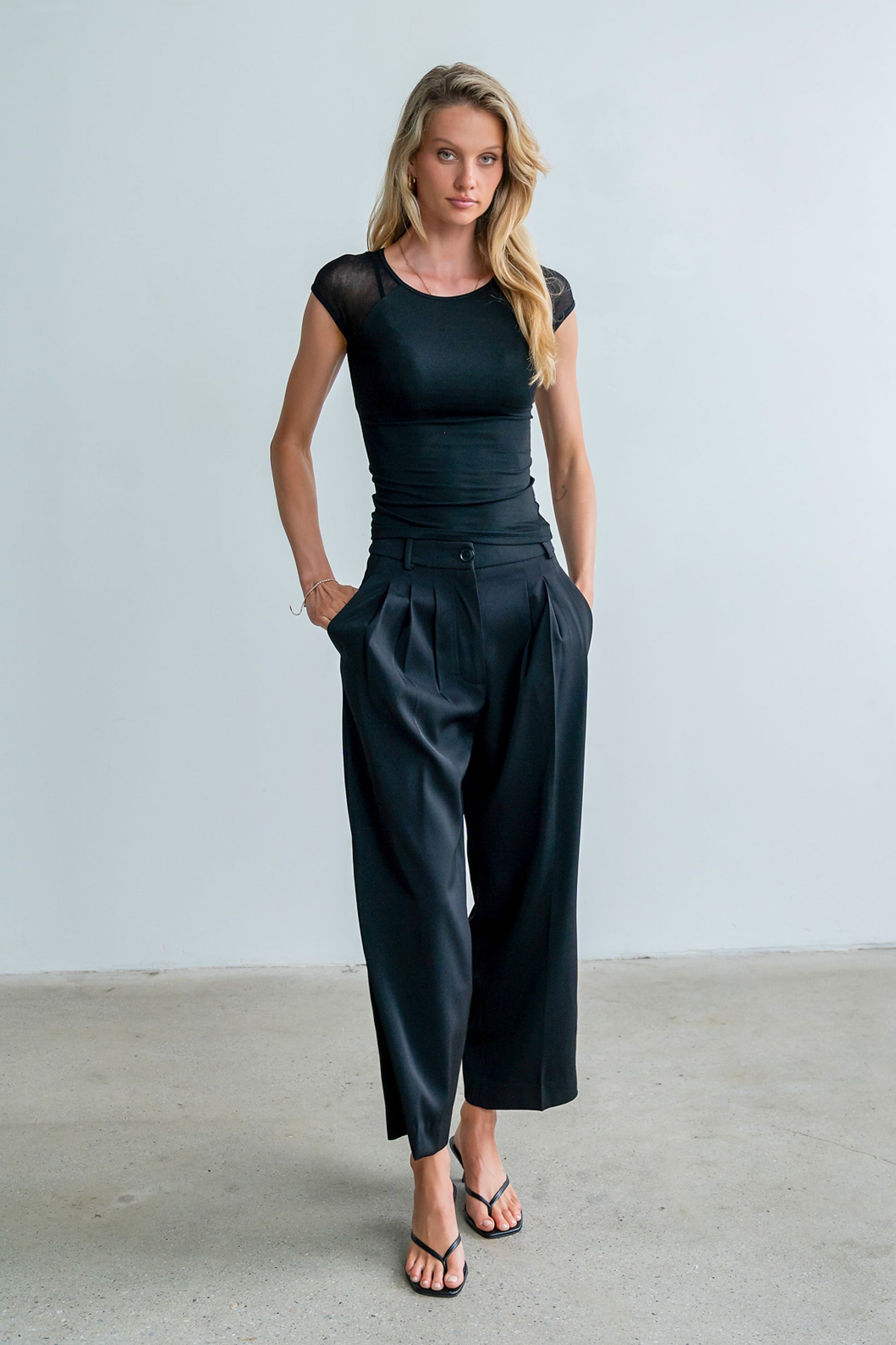 Brandy Mesh Top in Black