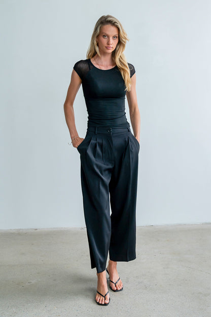Brandy Mesh Top in Black