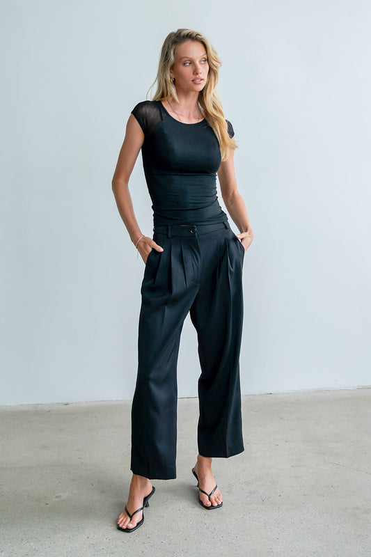 Brandy Mesh Top in Black
