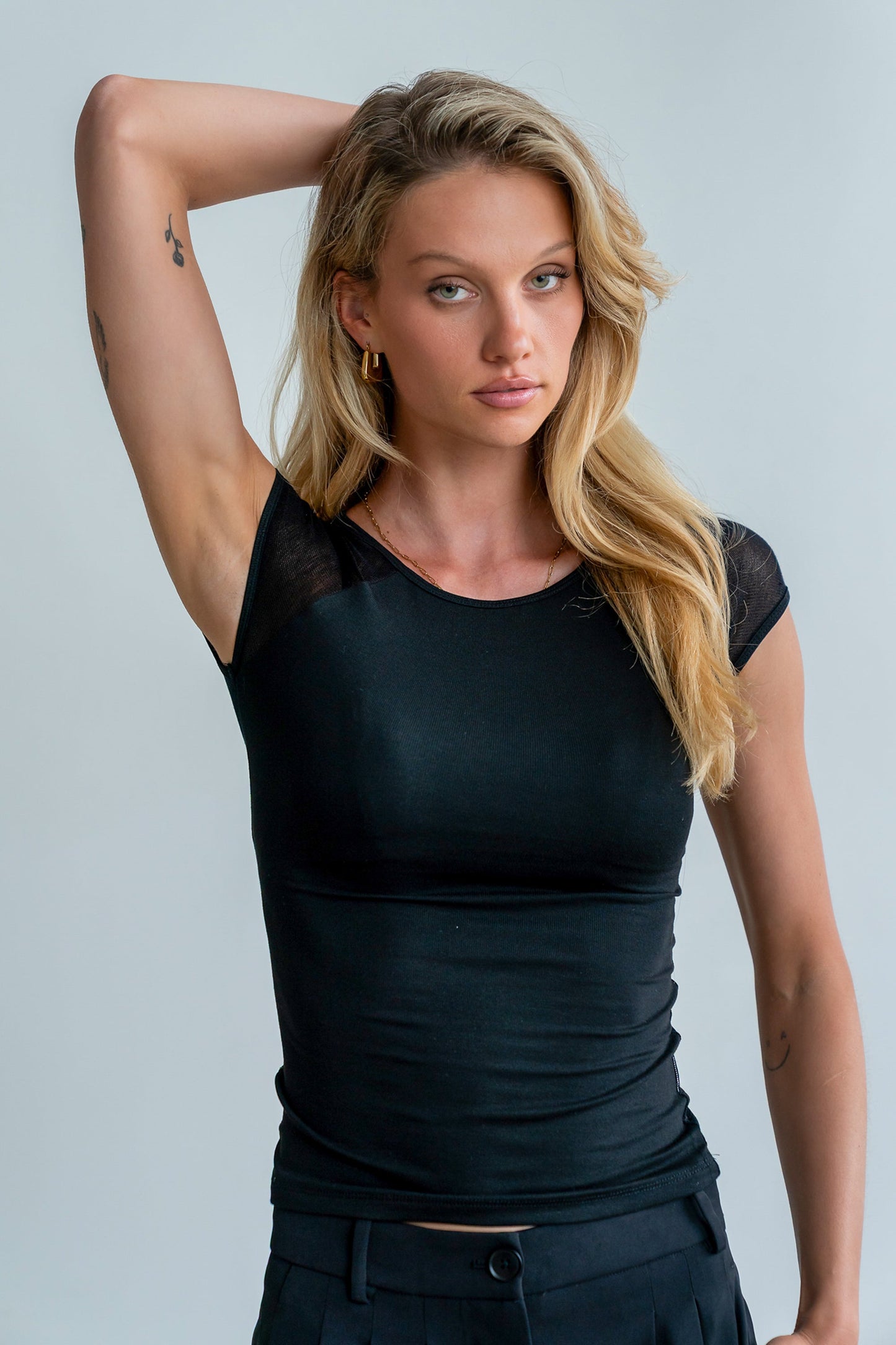 Brandy Mesh Top in Black