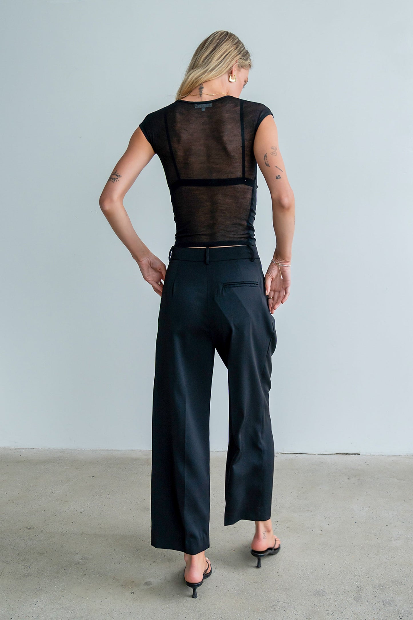 Brandy Mesh Top in Black
