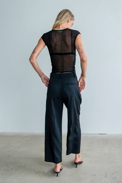 Brandy Mesh Top in Black