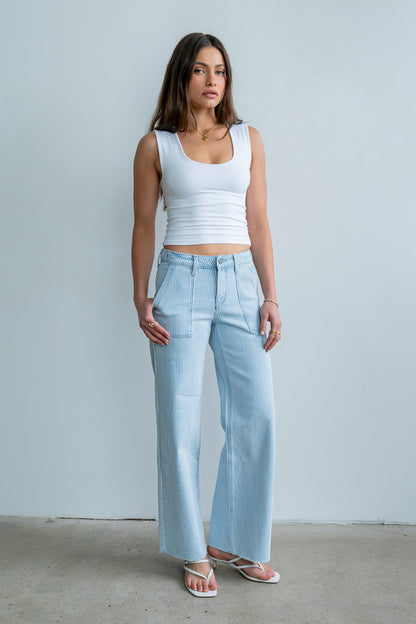 Sydney Striped Wide Leg Jeans