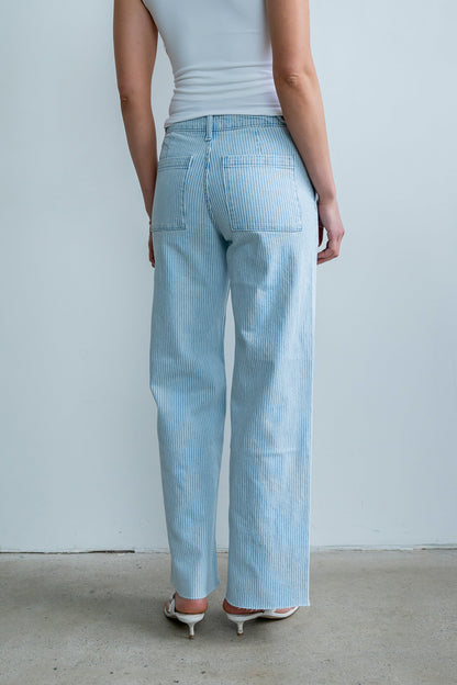 Sydney Striped Wide Leg Jeans