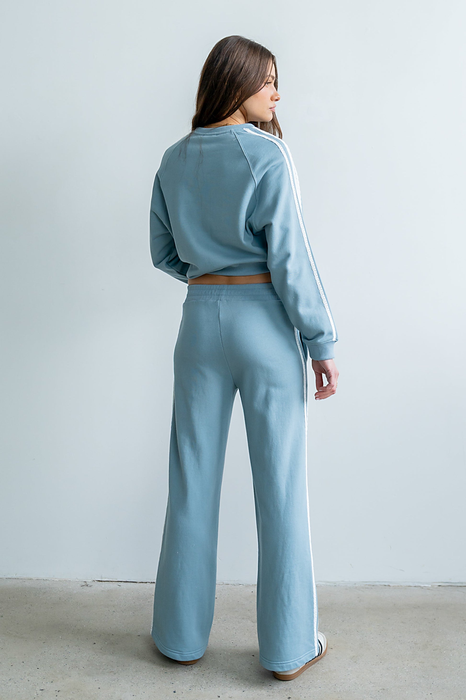Mickey Wide Leg Jogger in Blue