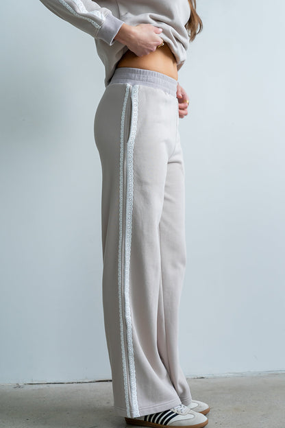 Mickey Wide Leg Jogger in Taupe