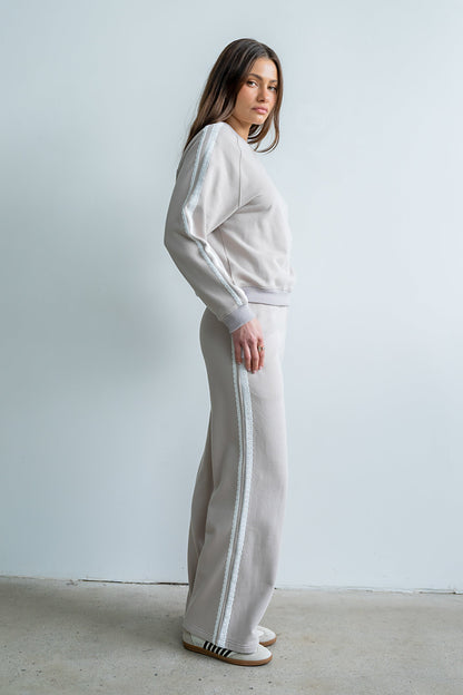 Mickey Wide Leg Jogger in Taupe
