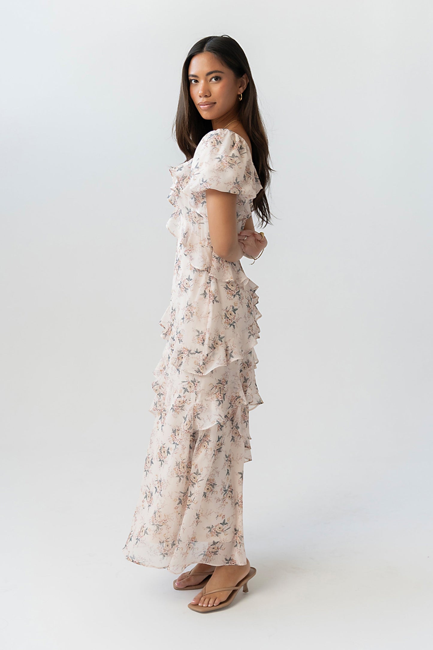 Oakley Ruffle Floral Maxi Dress