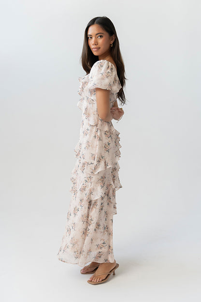 Oakley Ruffle Floral Maxi Dress