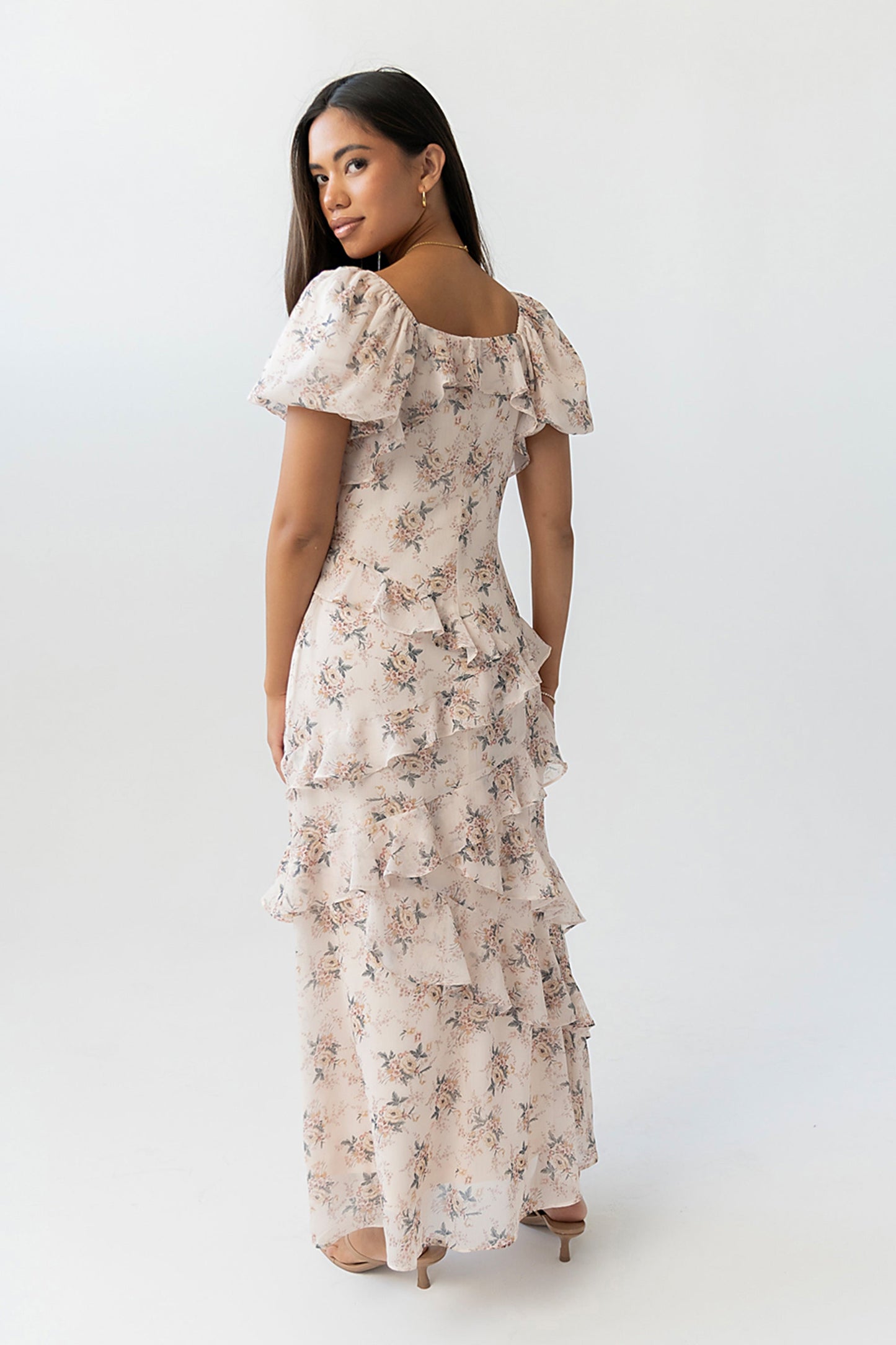 Oakley Ruffle Floral Maxi Dress