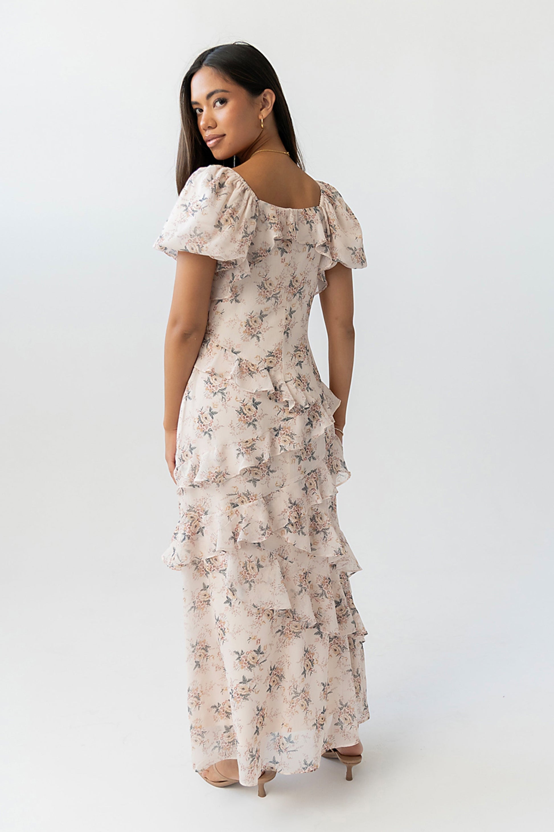 Oakley Ruffle Floral Maxi Dress