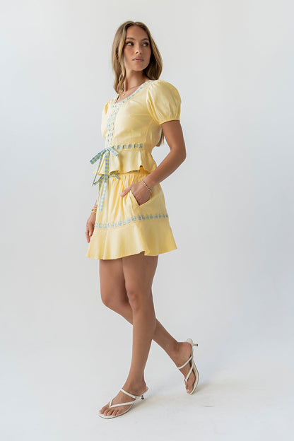Wesley Baby Doll Top in Yellow