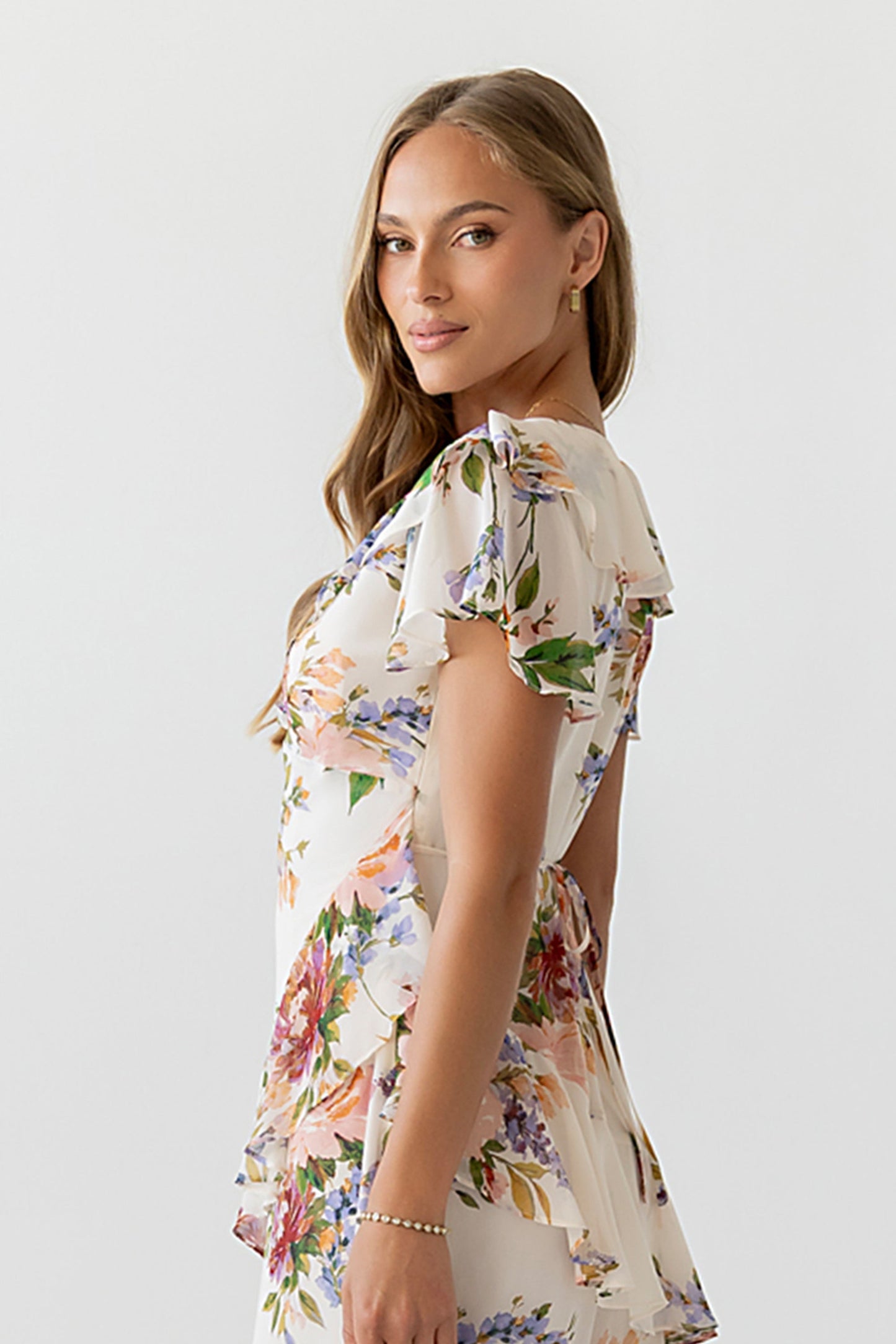 Lauren Ruffle Floral Maxi Dress