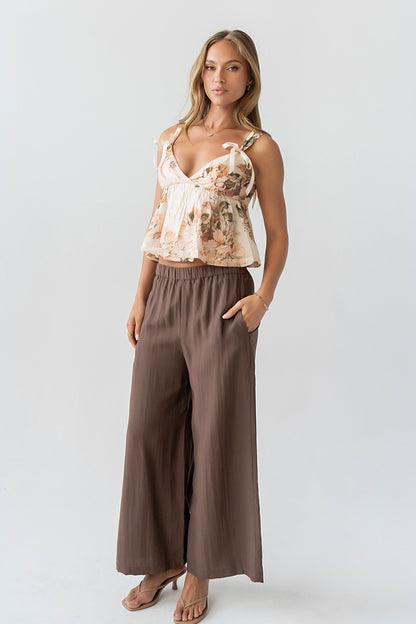 Lee Wide Leg Pants in Brown