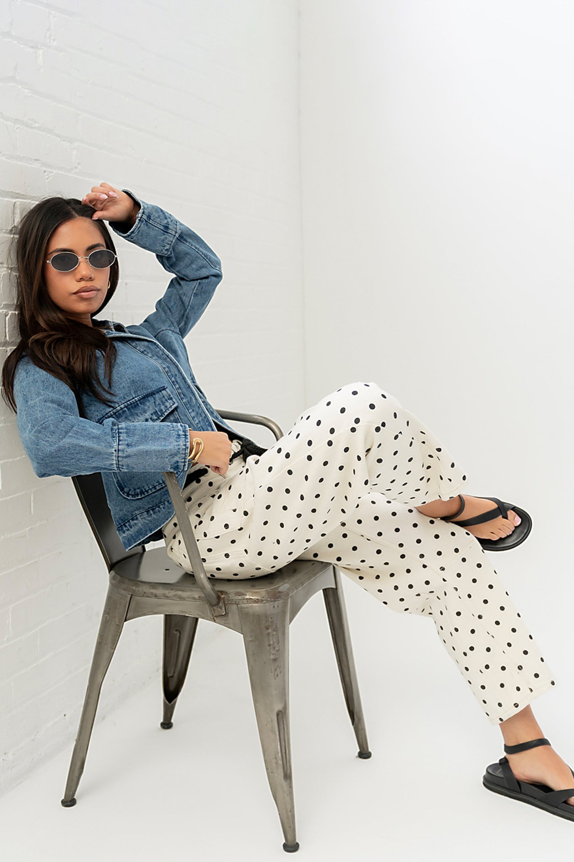 Priya Polka Dot Barrel Jeans