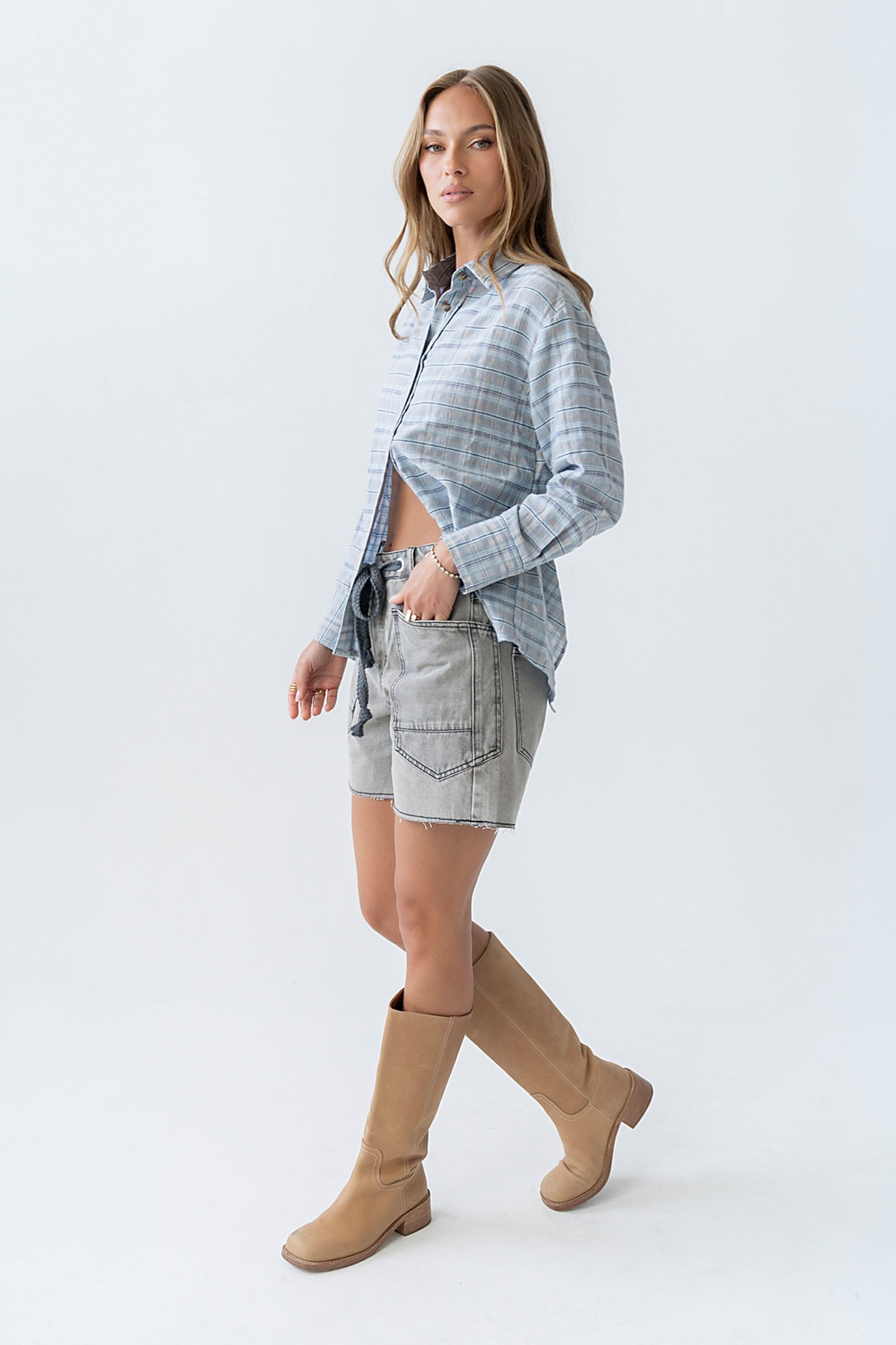 Jodie Plaid Button Up