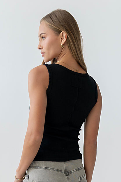 Apollo Knit Tank Top in Black