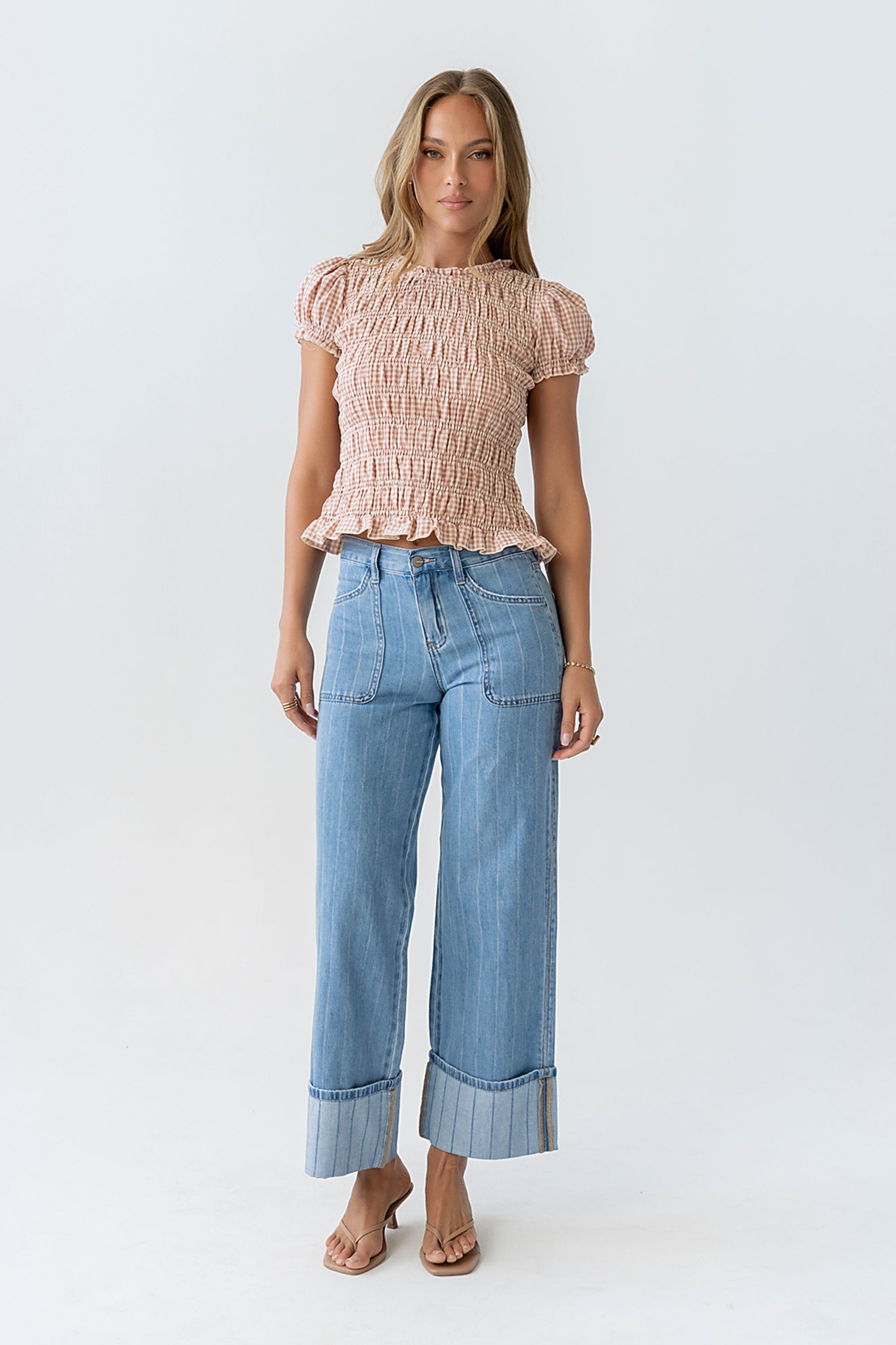 Ruth Smocked Top in Pink