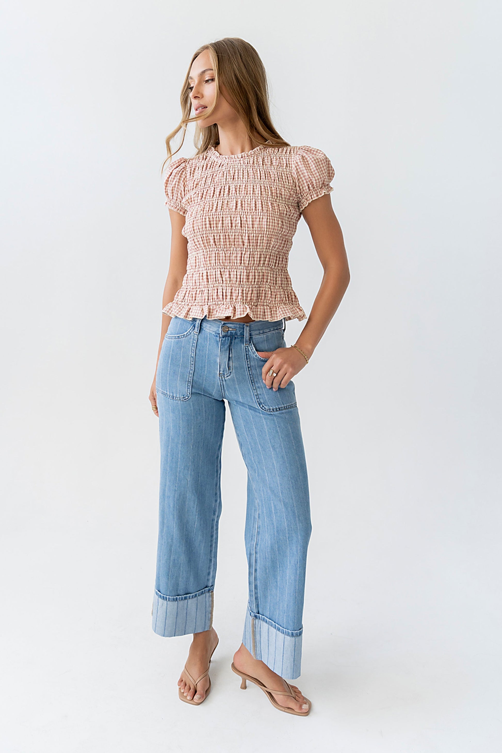 Ruth Smocked Top in Pink