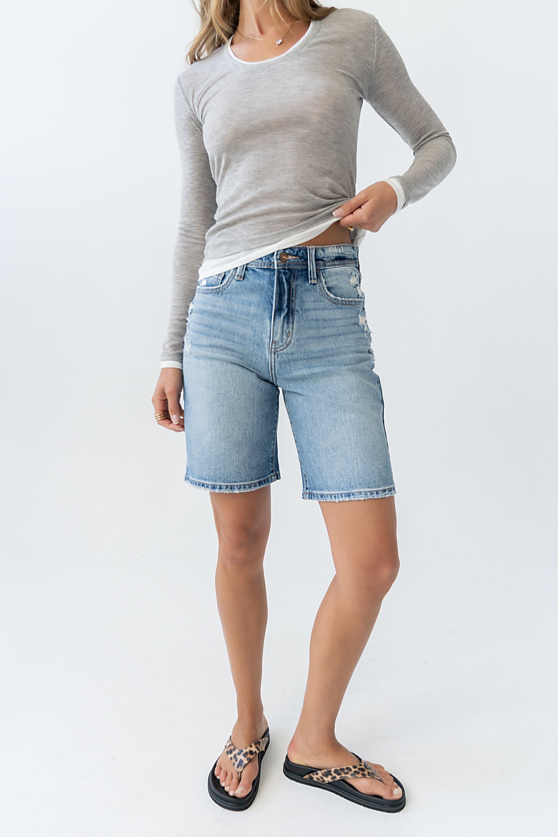 Danika Denim Bermuda Shorts