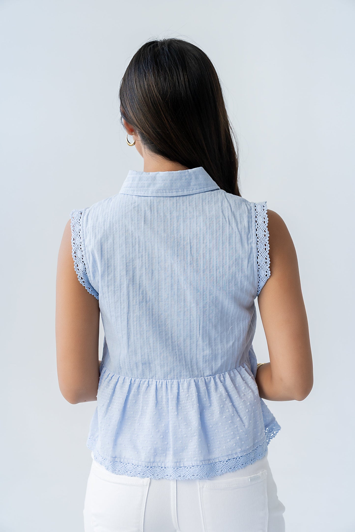 Julian Collared Blouse in Blue