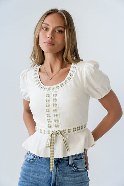 Wesley Baby Doll Top in Ivory