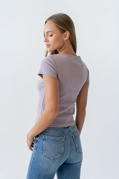 Martha Boatneck Top in Lavender
