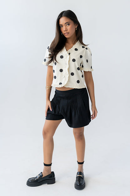 Jenny Pleated Shorts in Black