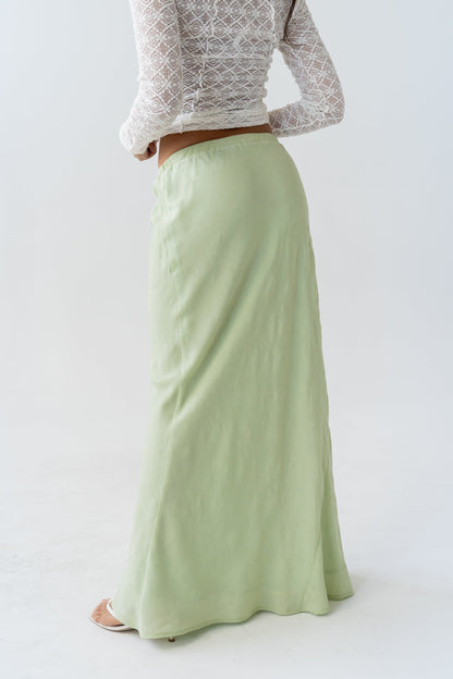 Marty Floral Maxi Skirt in Green