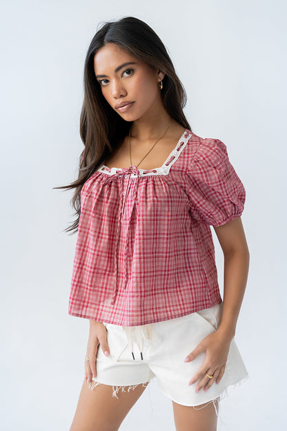 Briana Plaid Blouse
