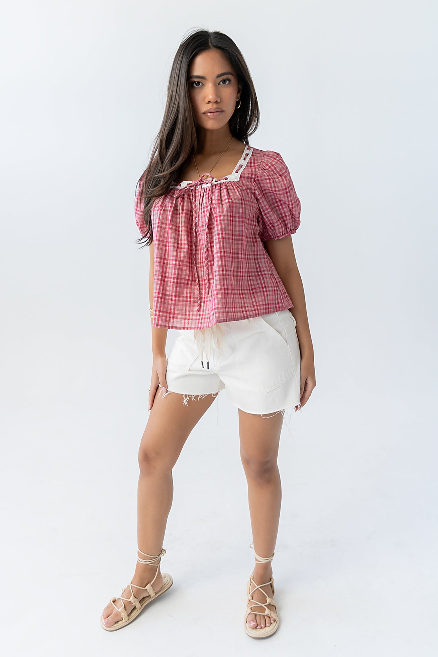 Briana Plaid Blouse