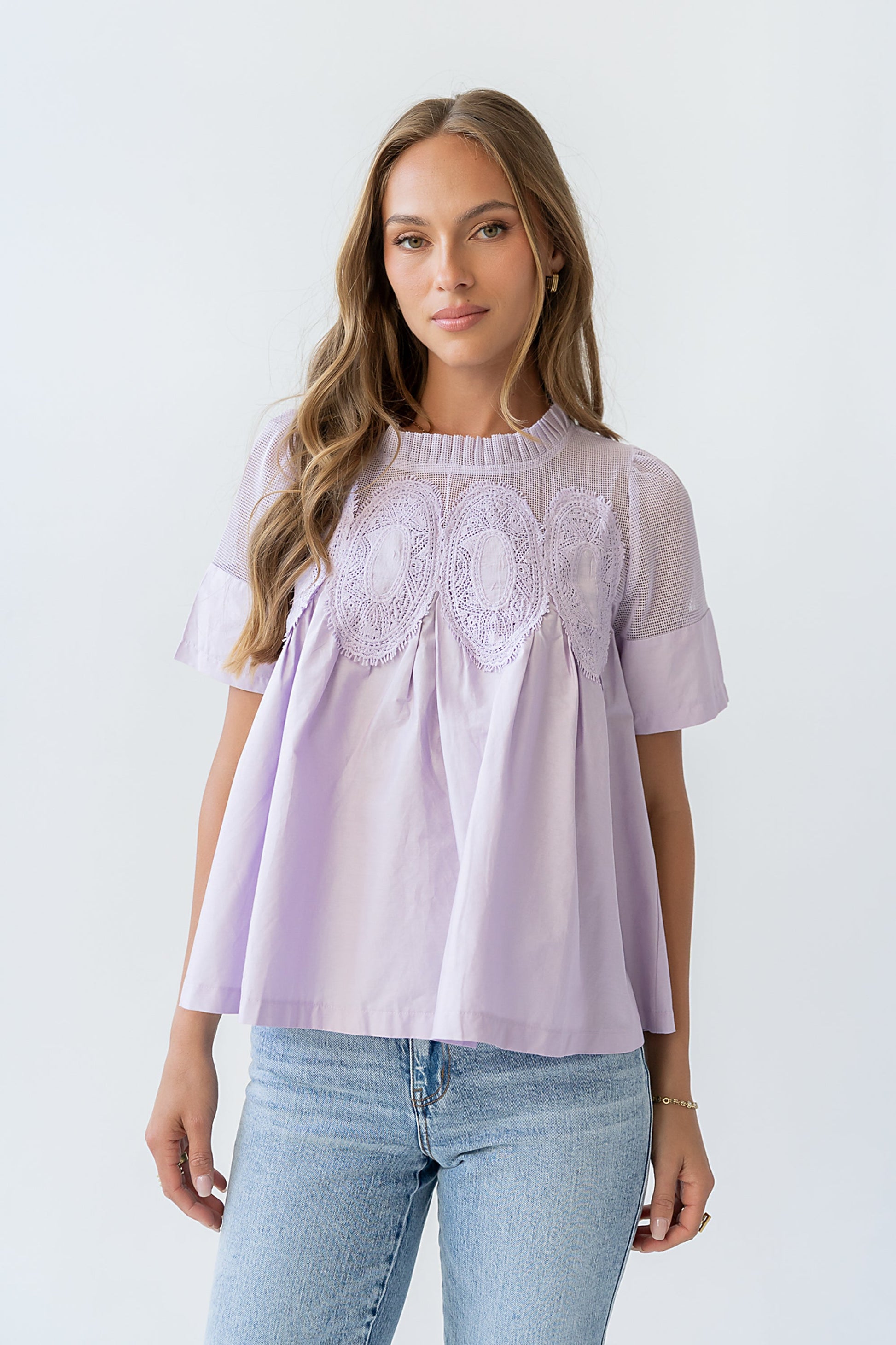 Estelle Mesh Top in Lavender