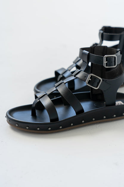 Martin Strappy Sandals in Black