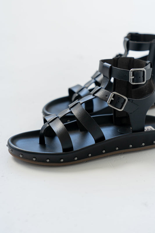 Martin Strappy Sandals in Black