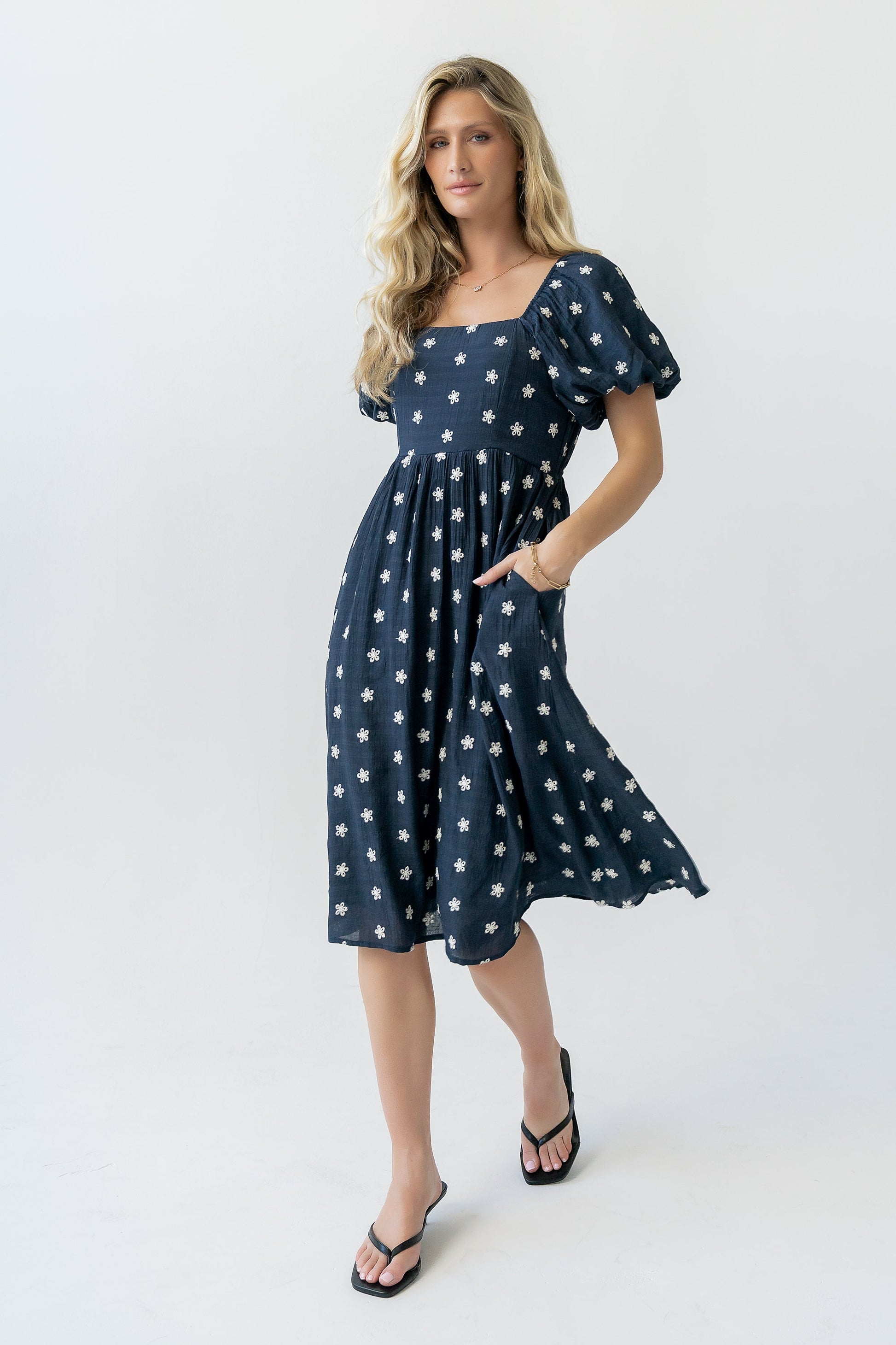 Tara Embroidered Midi Dress