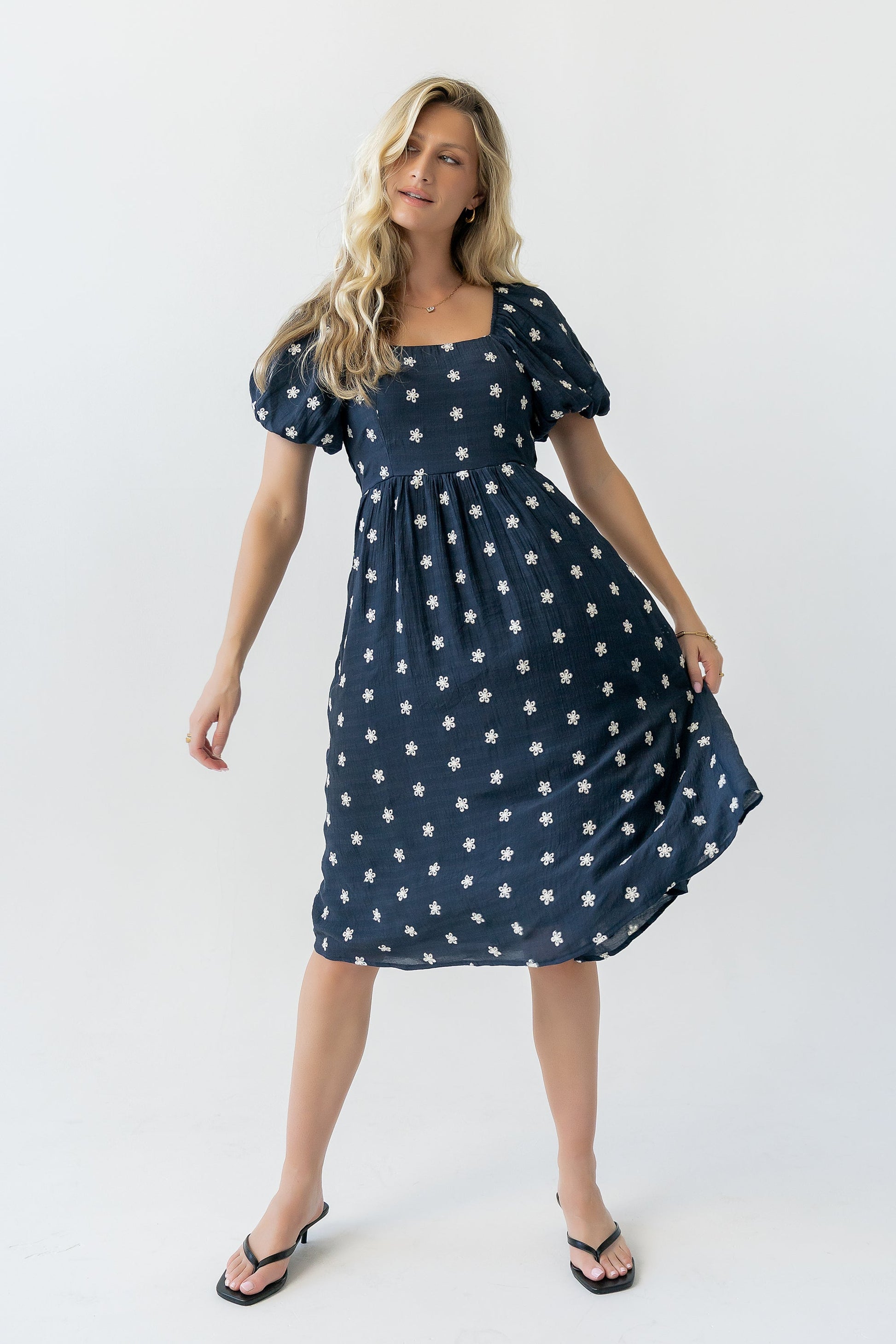 Tara Embroidered Midi Dress