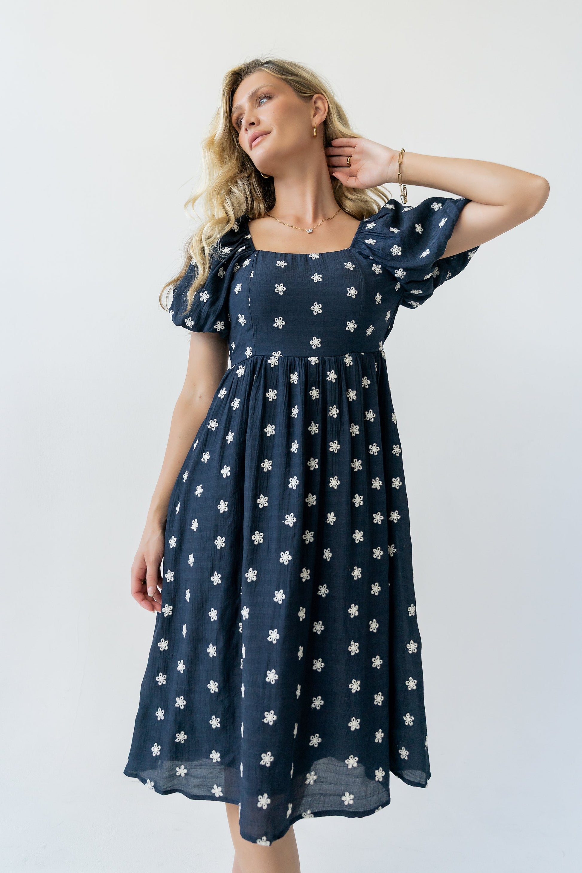 Tara Embroidered Midi Dress