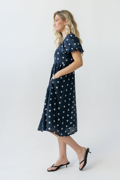 Tara Embroidered Midi Dress