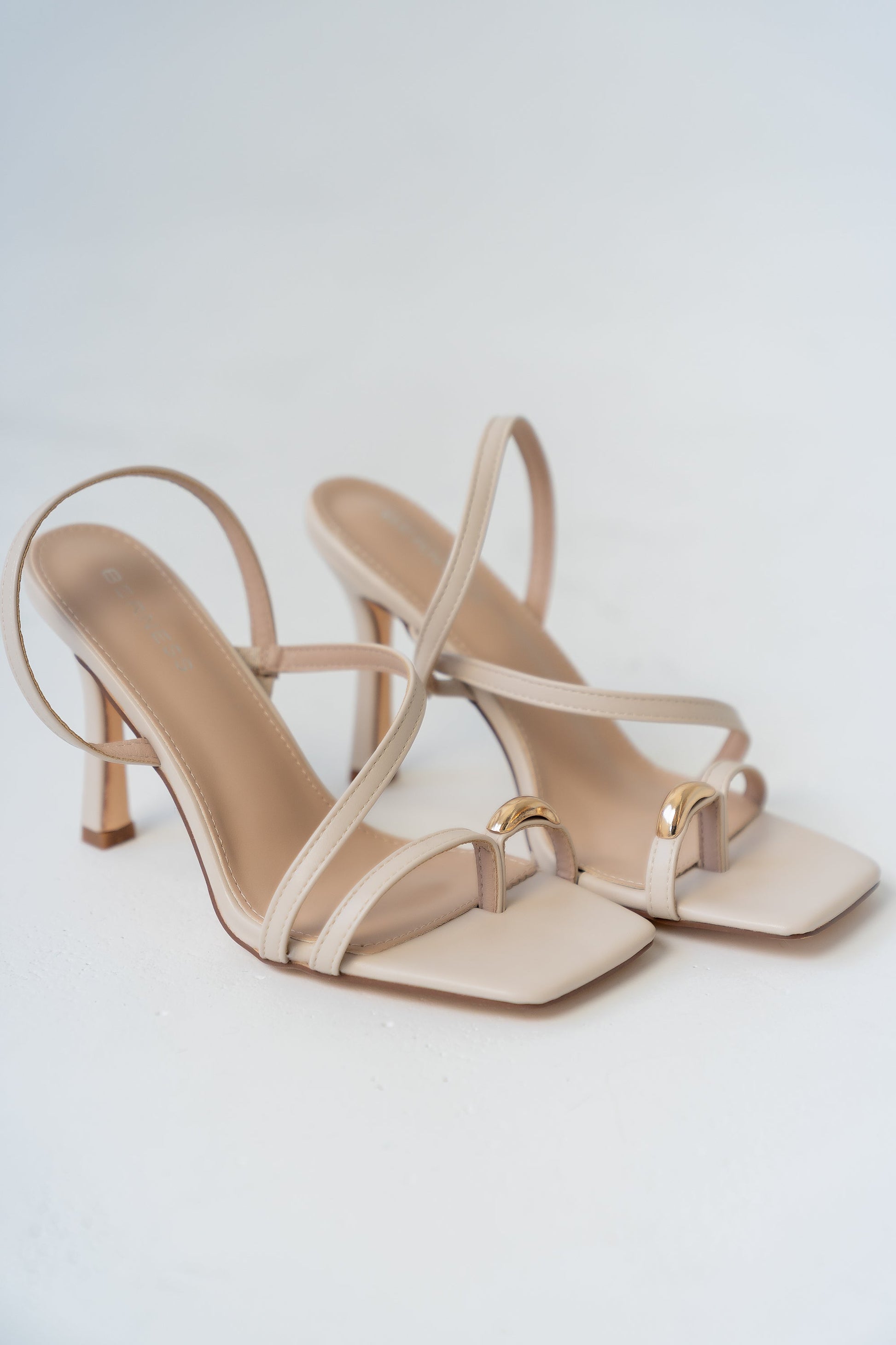 Heather Strappy Heels in Beige